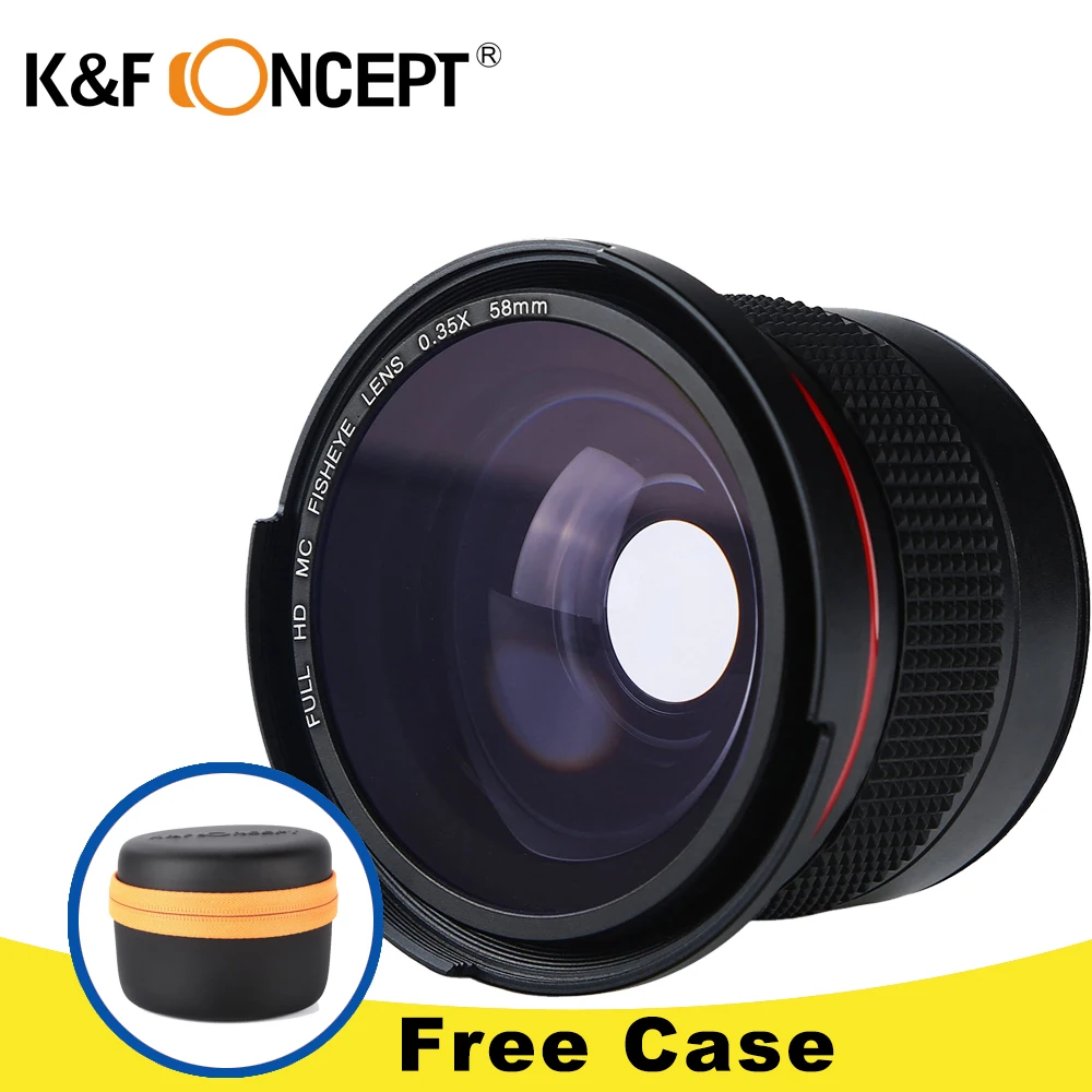 K & F CONCEPT HD 0.35x 58 мм/52 мм рыбий глаз широкоугольный объектив для Canon EOS 700D 650D 600D 550D Rebel