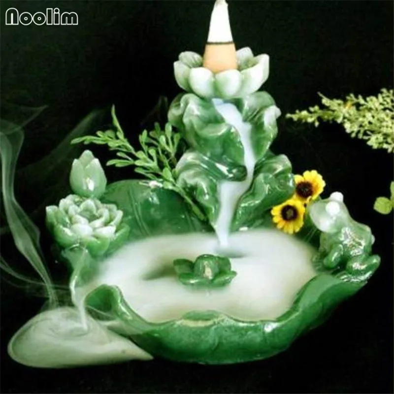 Creative Lotus Backflow Incense Burner Waterfall Incense Stick Holder Waterfall Censer Home Decoration