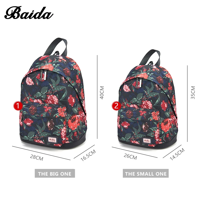 DAIDA impresión Floral Mochila de moda de las mujeres Mochila adolescentes hombro de la chica de cosméticos mujer Mochila de calidad superior