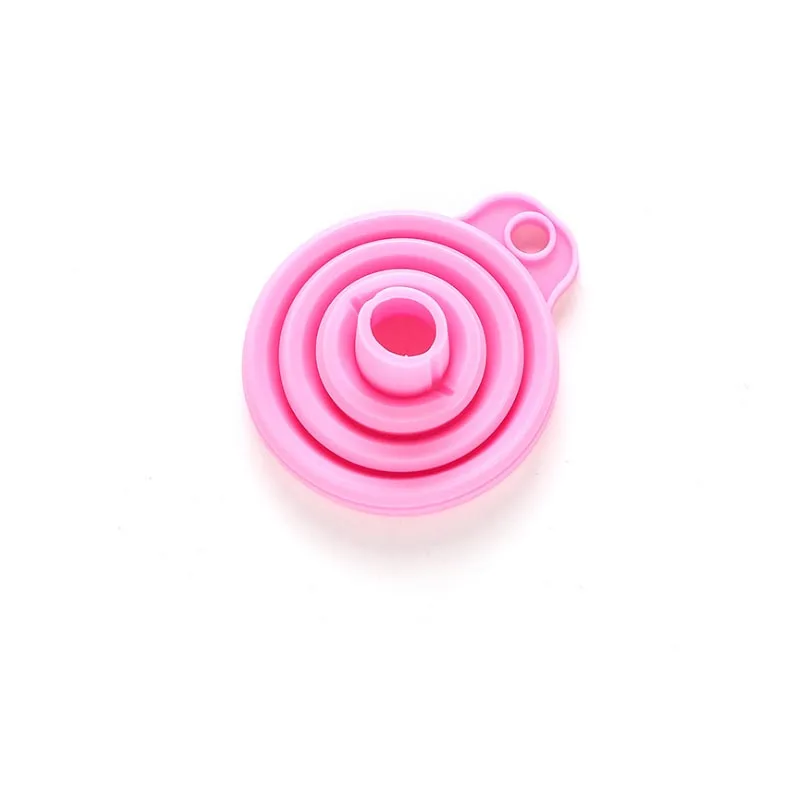 Портативные мини силиконовые складывающиеся воронки складной стиль Воронка Хоппер кухонная утварь Инструменты Аксессуары Гаджеты 9 - Цвет: pink