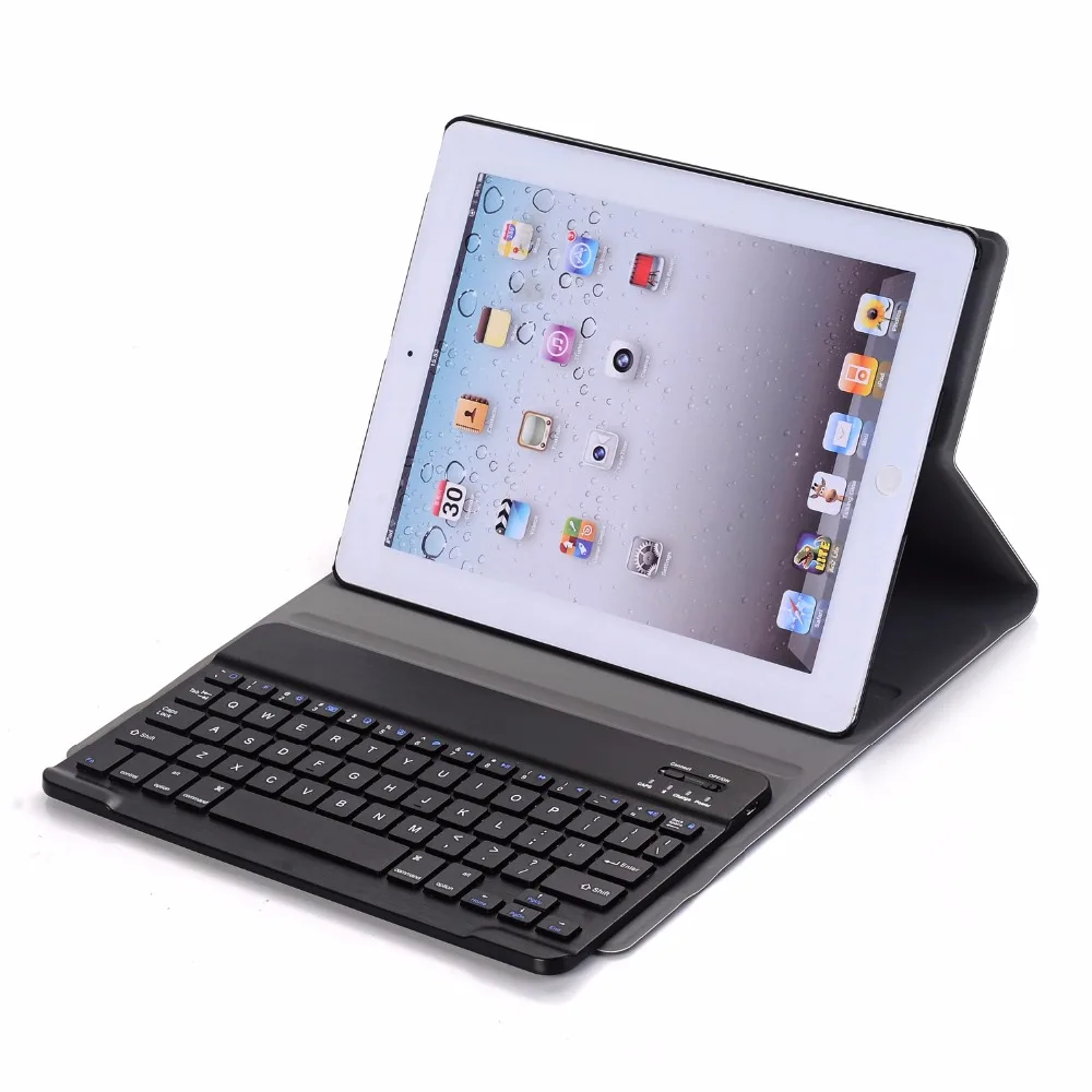 Клавиатура чехол для Apple iPad 2/3/4 iPad2 iPad 3 4 9,7 A1395 A1396 A1403 A1416 A1430 A1458 A1460 клавиатура крышка+ Защитная пленка на экран+ подставка для ручек