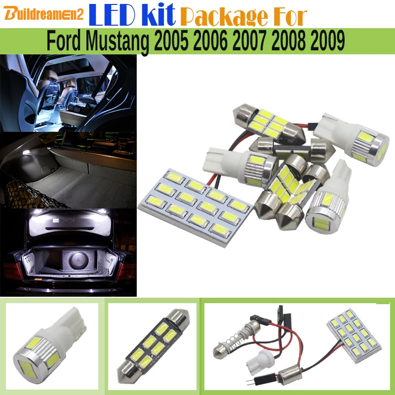 Us 12 07 39 Off Buildreamen2 Auto Karte Trunk Kennzeichenbeleuchtung Fur Ford Mustang 2005 2009 Car Interior Kit Paket 5630 Chip Led Lampe Weiss In