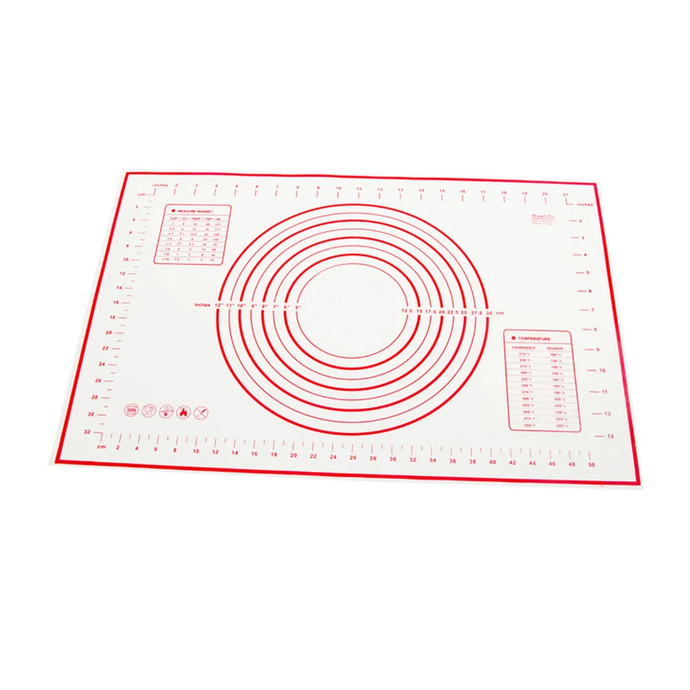 26x29 см антипригарный силиконовый коврик для выпечки подкладка для замешивания теста лист Стекло волокна раскатки теста большой Размеры для торт Макарон Кухня инструменты@ P2 - Цвет: Red