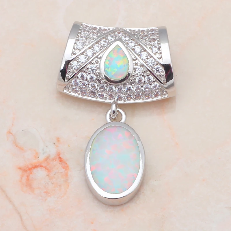 Вечерние ское ожерелье с кулоном из серебра 925 пробы белым огненным опалом|pendants for