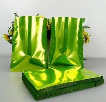 

9x13cm Green Mylar Heat Seal Smell Proof Aluminium Foil Bag/Pouches Sachets Food Open Top Plating Foil Plain Pocket