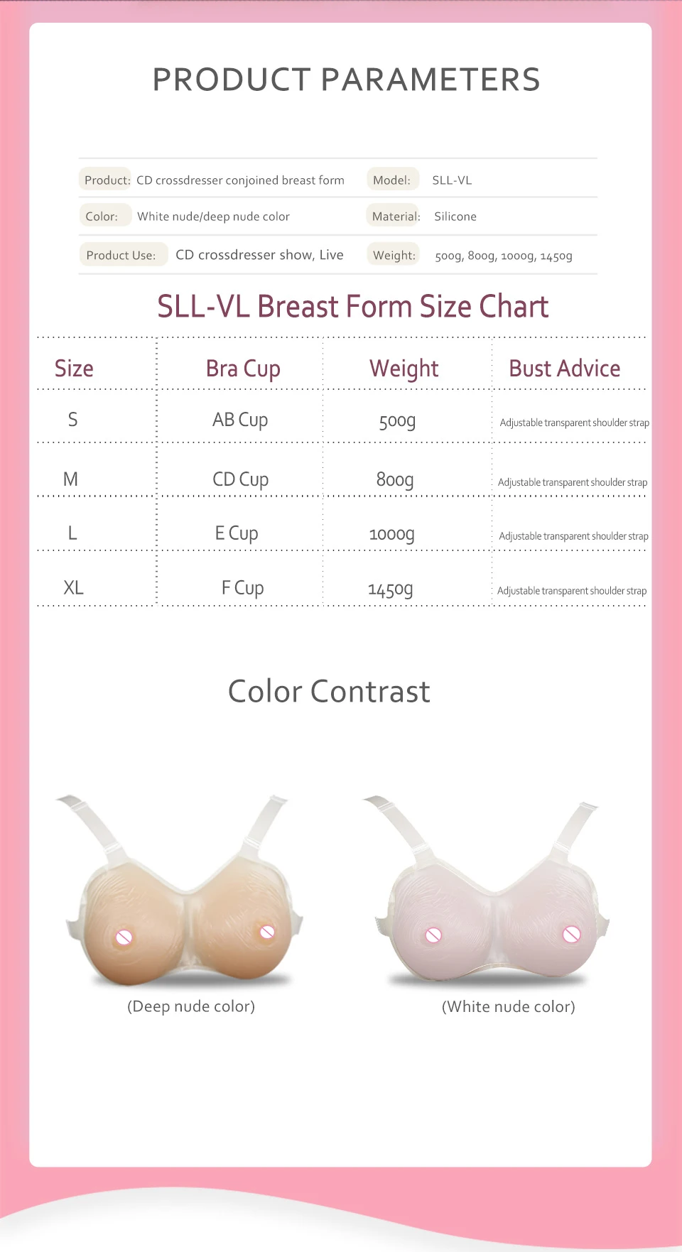 Komaynaly Strap-on 1000 gram Silicone Breast Form Prosthesis Fake Boobs Fake Breast Enhancer for CrossdresserCosplayMastectomy (2)