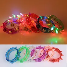 Светящиеся браслеты флэш-браслет игрушки пластик многоцветный светодиодное Рождественское украшение практичный светящийся браслет игра