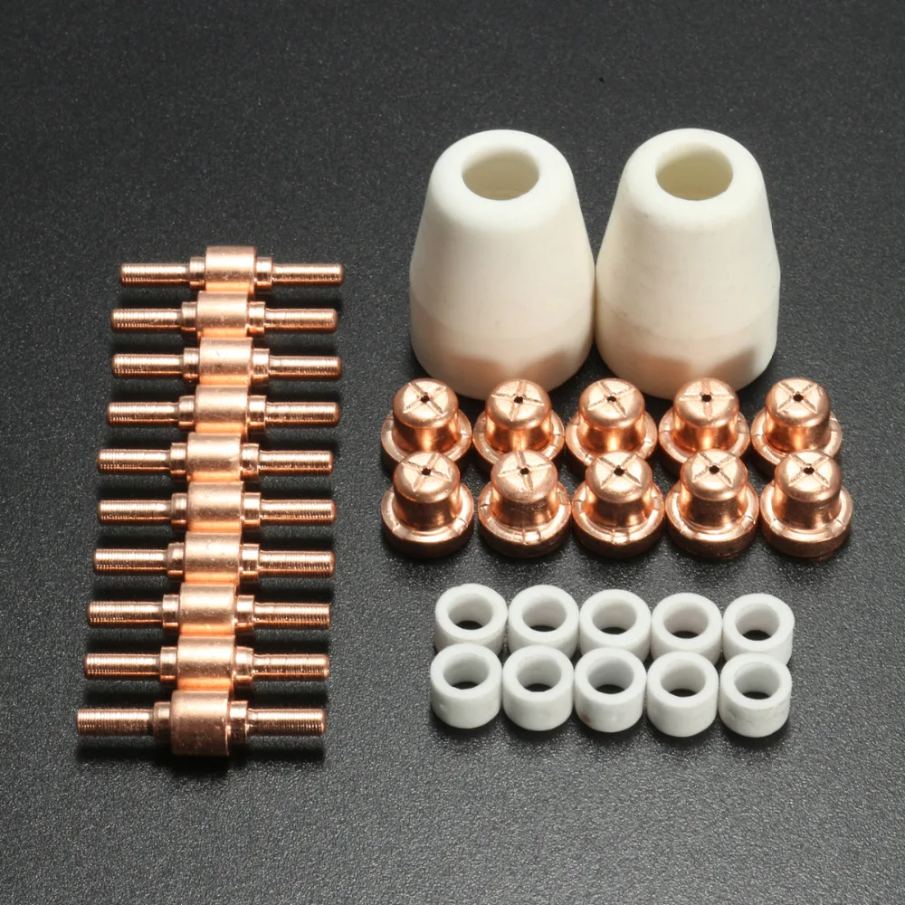 

32pcs/Set PT 31 LG-40 40A Standard Size Plasma Cutting Torch Cutter Consumables Extended TIP Nozzles Electrode