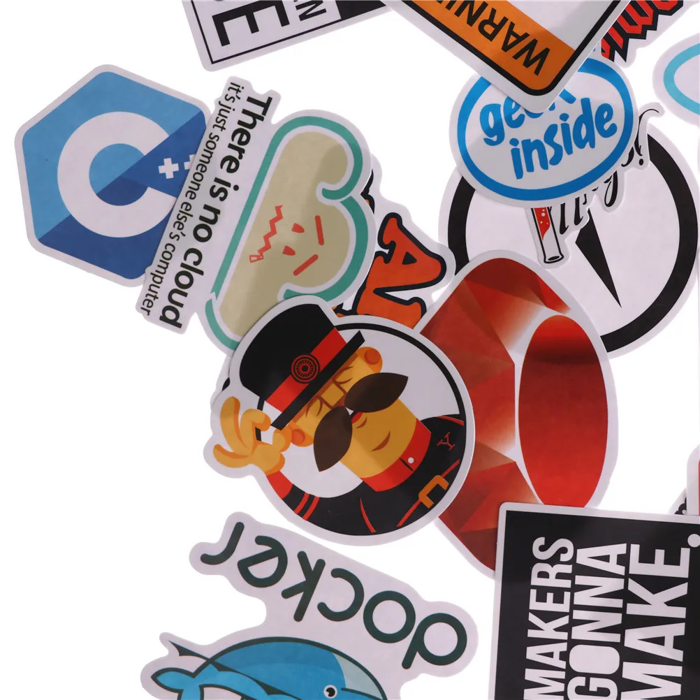 30Pc/set Cool DIY Stickers Internet Java JS Php Html Cloud Docker Bitcoin Programming Language APP Logo Stickers For Laptop Car