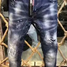 Новые мужские джинсы Рваные для мужчин узкие DSQ джинсы, мужские брюки джинсы на молнии Верхняя одежда мужские брюки A197