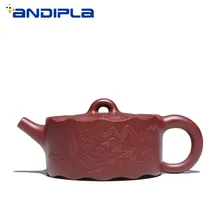 220cc аутентичный исинский чайник, волнистый горшок, Китайский мастер здоровья, ручной работы, Фиолетовый Глиняный чайный набор кунг-фу, заварочный чайник, чайник, чайник