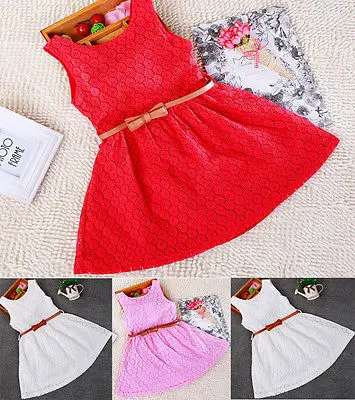 Baby Kids Girls Clothes Dresses Sleeveless Cool Princess Lace Hollow Out Summer Dress Clothes Kids 2