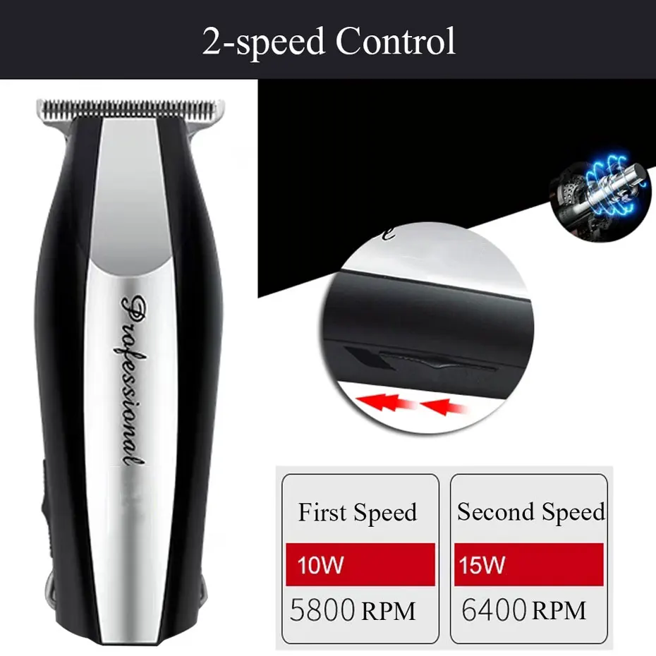  PULIS Hair Clipper Professional Electric Hair Trimmer 0.1mm Blade 100-240V Rechargeable Bald Head S