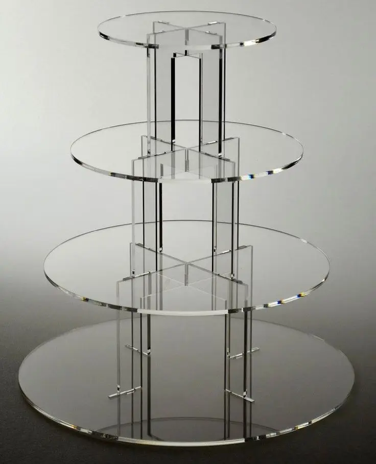 4 TIER CAKE CUPCAKE STAND Exquisite clear acrylic cake
