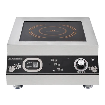 

5000W Induction Cooker Flat Surface Electric Cooker 220V/50 Hz Black Micro Crystal Panel 300mm stainless steel Body Commercial