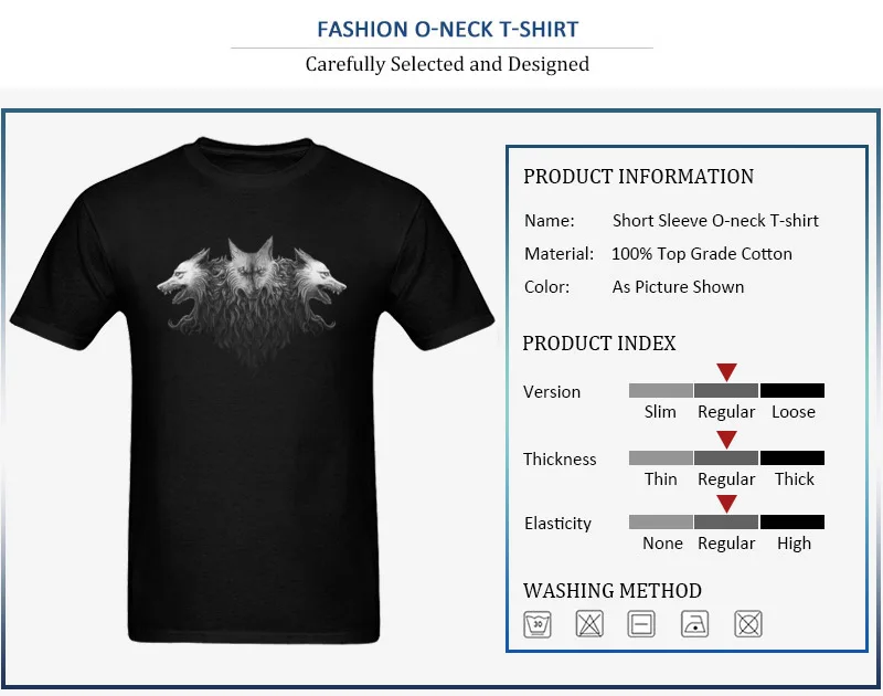 Design T-Shirt 2018 New Fashion O Neck Cerberus Head 100% Cotton Men's Tops Shirt Family Short Sleeve Tee Shirt Cerberus Head