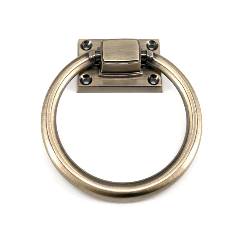 2pcs Zinc Alloy Big Door Knocker Antique Bronze drop rings Round