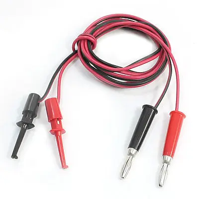 

4mm Banana Plug to Test Hook Clip Probe Testing Connect Cable 1m 2Pcs