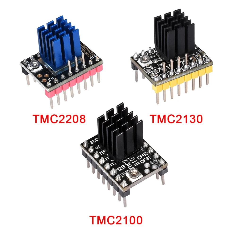 BIQU BIGTREETECH TMC2208 TMC2100 TMC2130 V1.1 SPI MKS محرك متدرج StepStick كتم سائق ل 3d لوحة التحكم للطابعة SKR V1.3