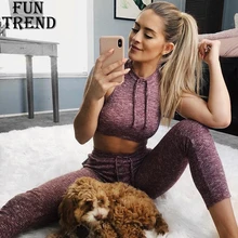 Sport Suit Women Solid Yoga Set Women Fitness Tracksuit Jogging Running Set Sport Costume Women Sport Top+Legging Sport Clothing
