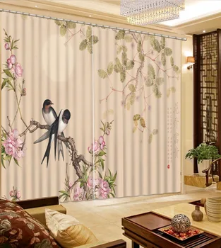 

3D Curtain Home Bedroom Decoration Depicting Flower Pattern Swallow Curtains Curtains Blackout Shade Window Curtains