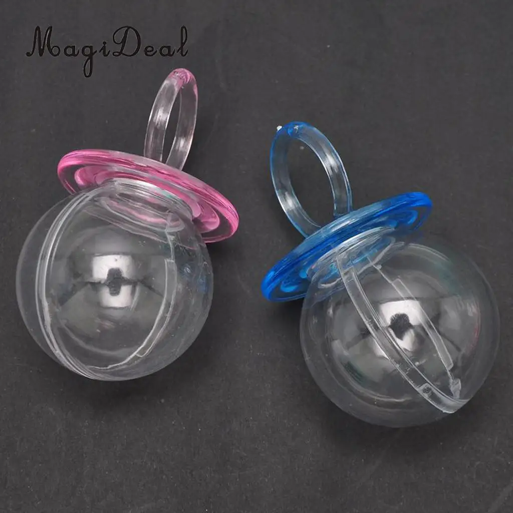 MagiDeal 12 Pcs/Lot Fillable Pacifier Shape Baby Shower Candy Sweet Box Bottle Birthday Party Favors Gifts Decor