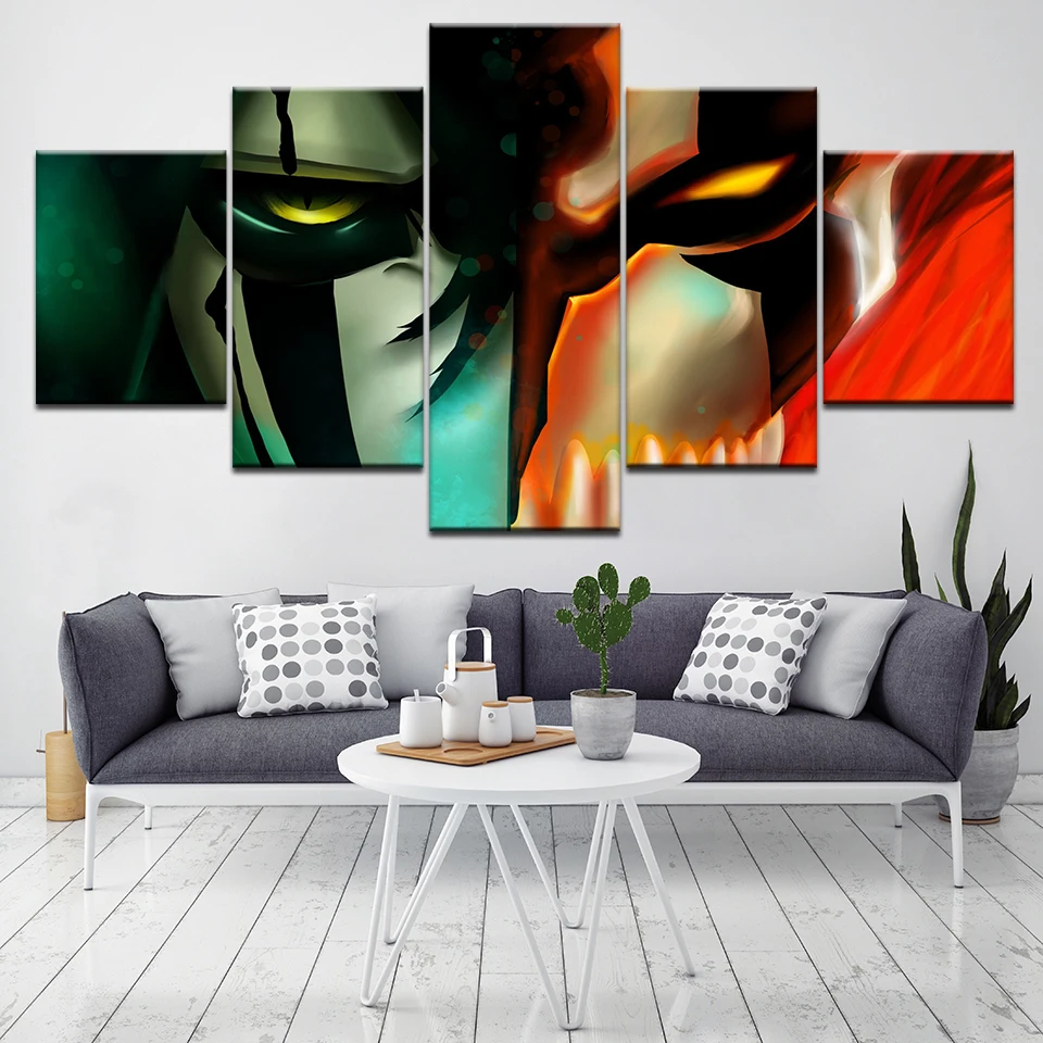 HD с 5 шт. Аниме Bleach модульная Картина Wall Art рамка Декор для дома постер картина