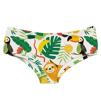 

LEIMOLIS TROPICAL EXOTIC funny print sexy hot panties female kawaii Lovely underwear push up briefs women lingerie thongs