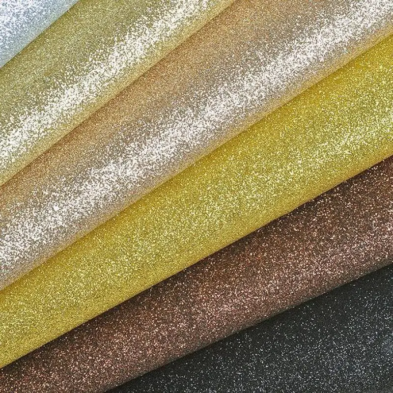 100x130 см блестящая кожа синтетическая Радужная светоотражающая ткань для украшения свадьбы металлическая Золотая искусственная кожаная ткань