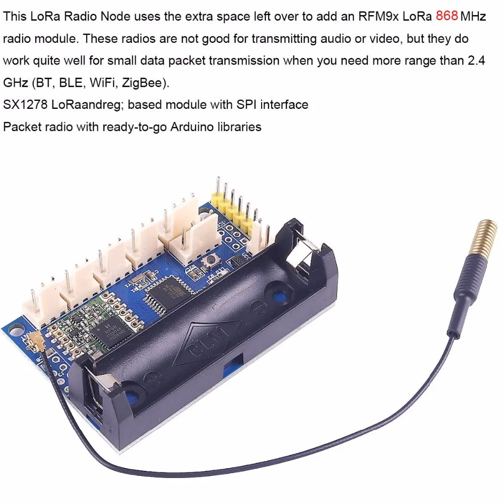 5 шт. 868 МГц LoRa радио узел V1.0 IOT беспроводной передачи Lora модуль RFM95 SX1276 для Arduino ATmega328P 3,7-12 В Антенна UFL