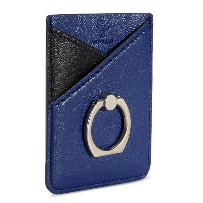 Luxury Bling Sequins Leather Card Holder Sticker With Ring Buckle For Universal Mobile Phone