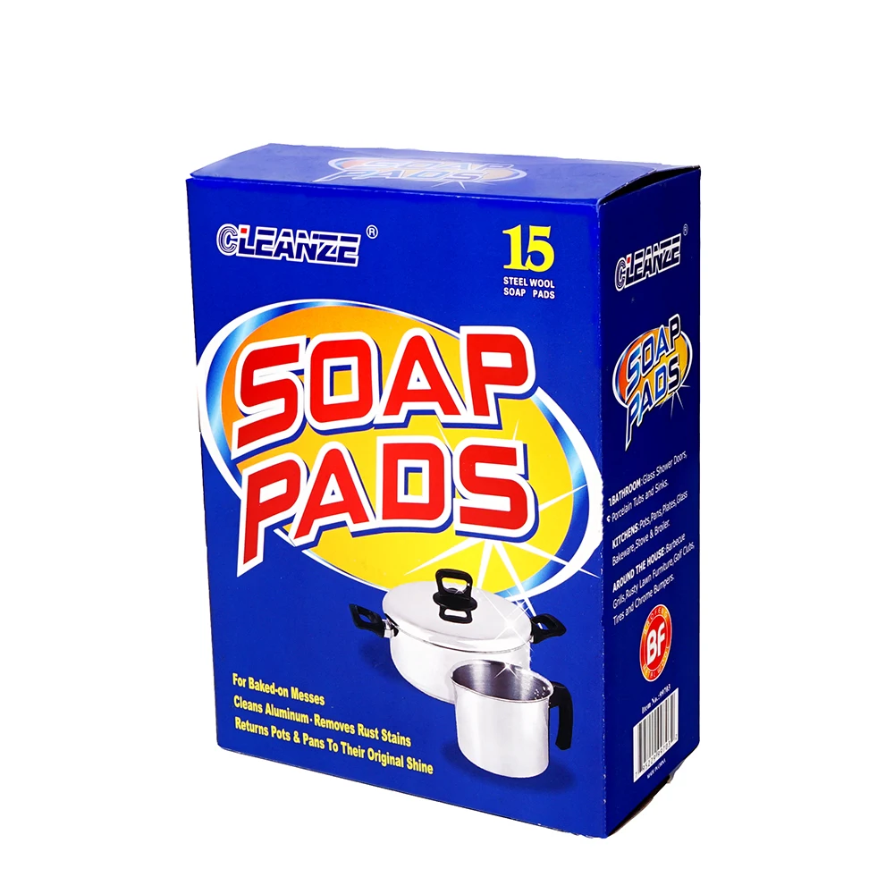 

Steel Wool Soap Pad Exempt Detergent with Pure Natural Plant Soap Powder Blue 15 pieces