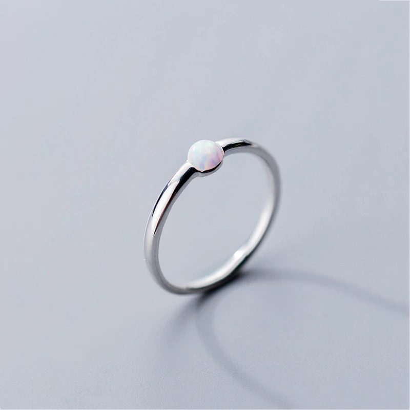 INZATT, Настоящее серебро 925 пробы, минималистичное геометрическое круглое кольцо для женщин, вечерние, Опаловый камень, модные ювелирные изделия, аксессуары