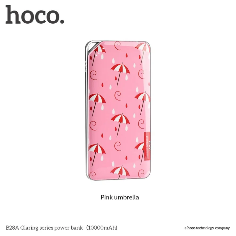 HOCO power bank 10000 мАч цветной цветочный принт Быстрая зарядка внешний аккумулятор зарядное устройство источник питания для сотовых телефонов