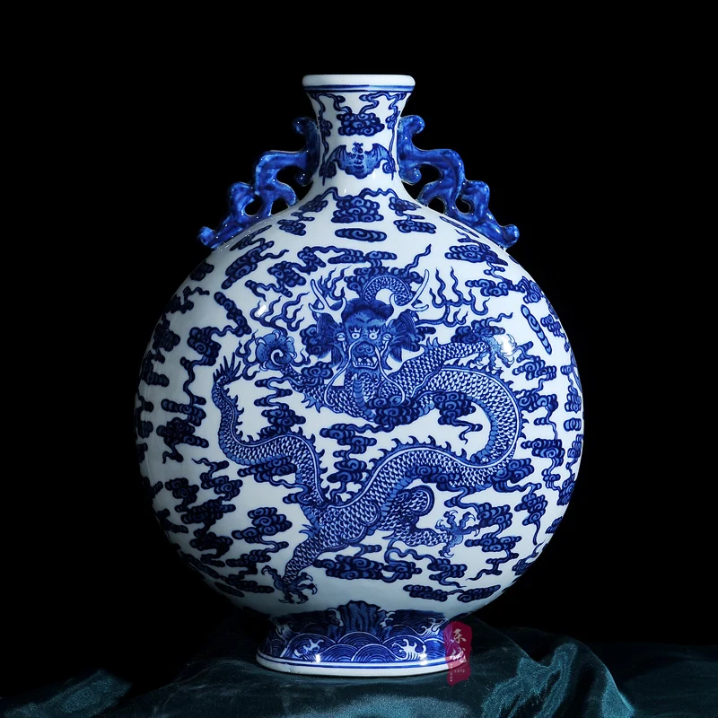 porcelain dragon amphora Jingdezhen ceramic vase flower decoration of