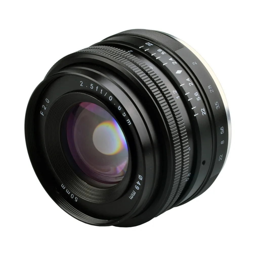50 мм f2.0 с широкой диафрагмой и ручной фокусировкой APS C Объективы для sony
