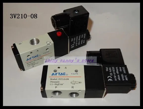 

1Pcs 3V210-08 DC12V 3Port 2Position 1/4" BSP Single Solenoid Pneumatic Air Valve Brand New