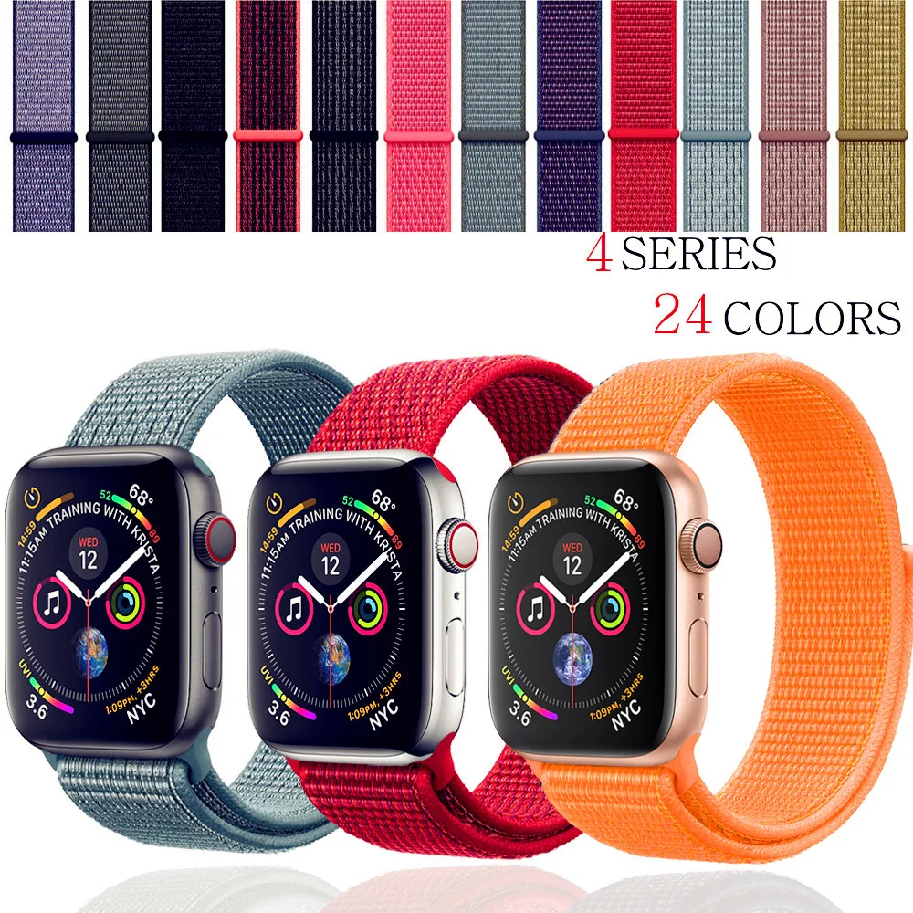 

Sport Loop strap For Apple Watch band 4 3 iwatch band 42mm 38mm 44mm 40mm correa Nylon wrist bracelet watch Accessories