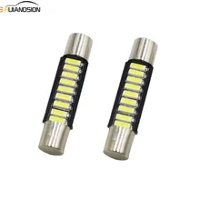 2 pces 100 lúmens xenon branco 28mm 31mm 12v led festão luz 4014 9-smd espelho da vaidade da viseira de sol lâmpadas led para o veículo