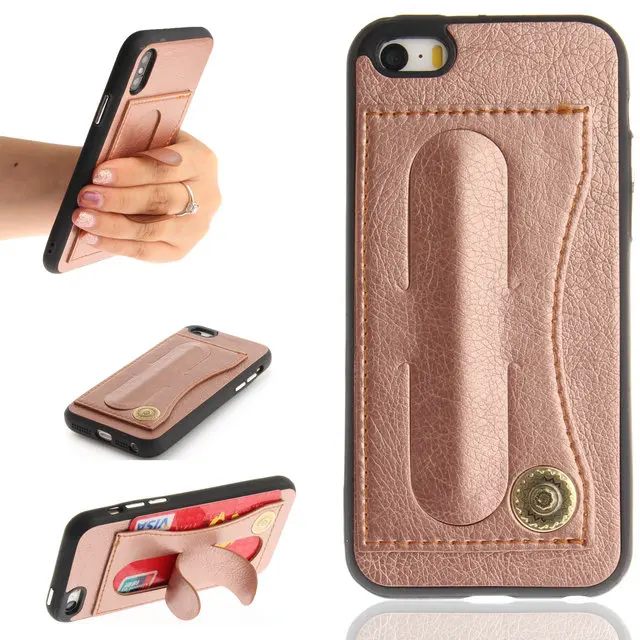 Card Slot Armor for Apple iPHONE SE Case Luxury PU Leather Card Slot