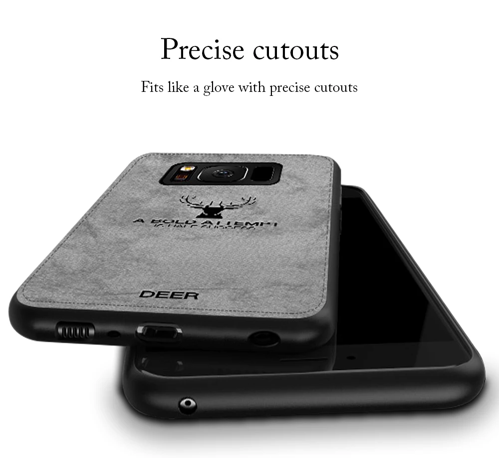 Ascromy For Samsung Galaxy S9 Plus Case Deer Design Cloth Canvas Cover Soft TPU Bumpe For Samsung S8 Note 9 8 Coque Accessories (3)