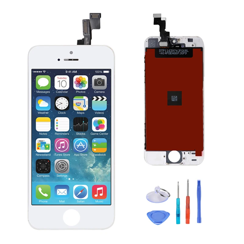 10PCS Black White for iPhone 5S LCD Display Touch Screen Replacement Digitizer Frame Assembly Full Set