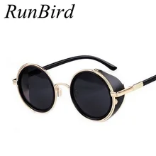 Новые солнцезащитные очки с покрытием стимпанк круглые Модные солнцезащитные очки для женщин брендовые дизайнерские паровые панк металлические солнцезащитные очки мужские ретро очки M027