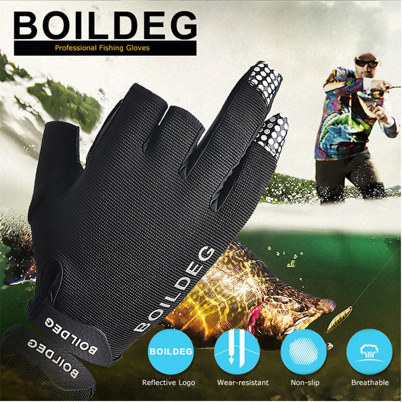 Перчатки для рыбалки противоскользящие водонепроницаемые перчатки с 3 низким вырезом без пальцев дышащие прокол Защита от солнца УФ