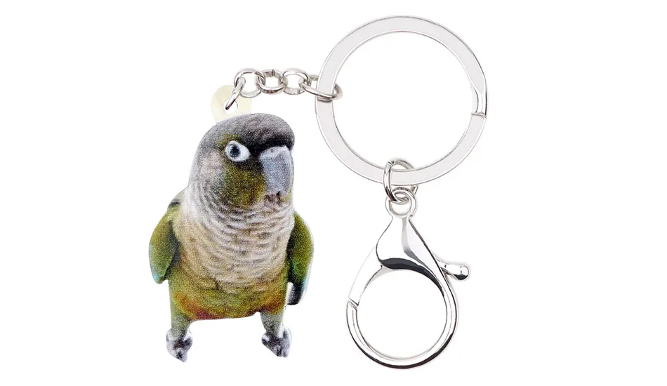 Bonsny акриловые милый зеленый-Чик Conure птица подарочная упаковка кольца украшения со стразами в виде животных для Для женщин подарок для девочек украшения