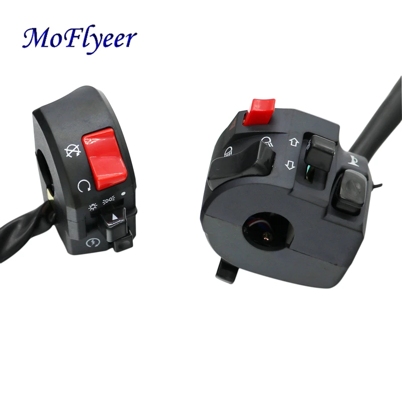 MotoFlyeer 22 мм мотоциклетные переключатели мотоцикл с роговыми пуговицами поворотов