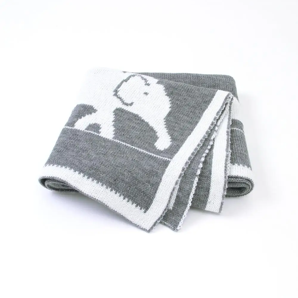 

Baby Blankets Knitted Soft Newborn Swaddle Wrap Animal Elephant Toddler Boys Girls Throws Quilt Kid Sofa Bedding Blanket Cartoon