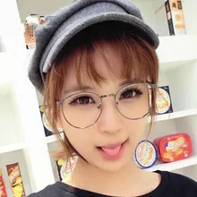 Feishini Золотые круглые мужские очки, оправа, женские металлические винтажные очки, хип-хоп серебряные женские очки, корейские прозрачные линзы