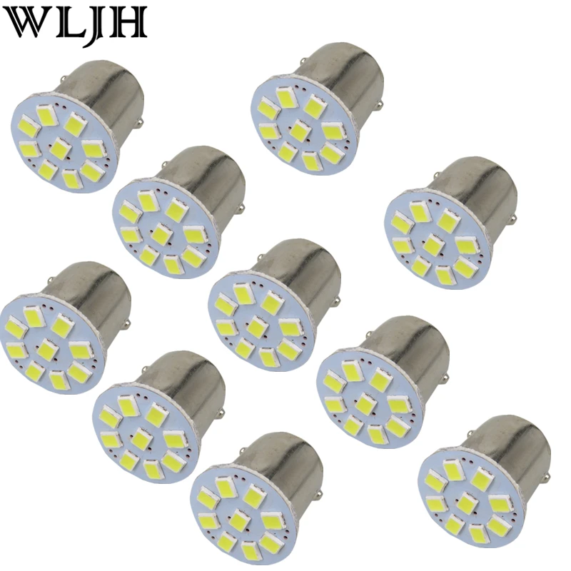 Светодиодный фонарь WLJH 10x24 В 1156 BA15S P21W 1157 3528 внешний светильник для легковых