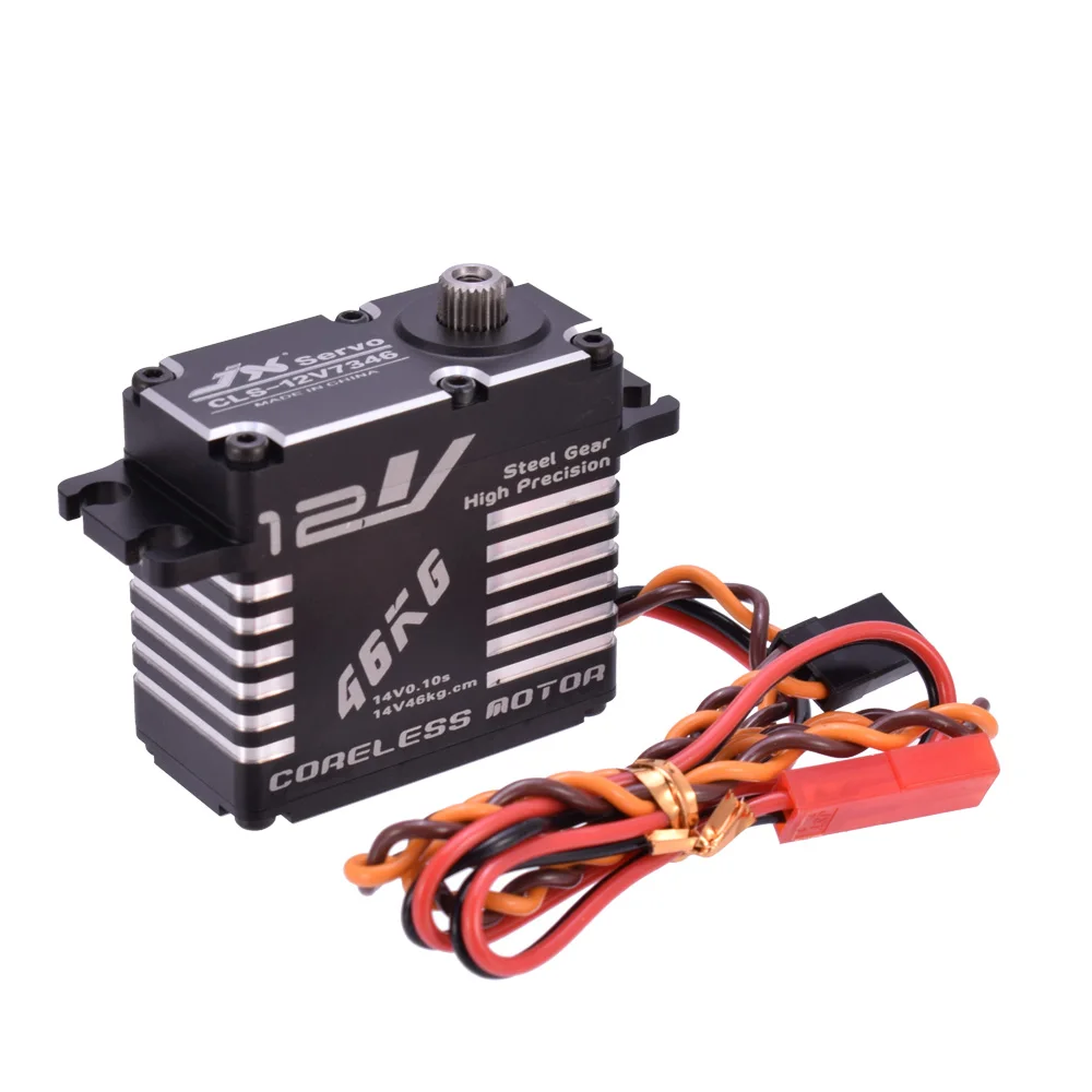 JX CLS-12V7346 46 кг 12V Servo 180 градусов HV Высокая точность Сталь Шестерни цифровой сервопривод тигельные CNC алюминиевый корпус с сервоприводом